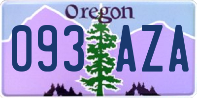 OR license plate 093AZA