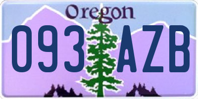 OR license plate 093AZB