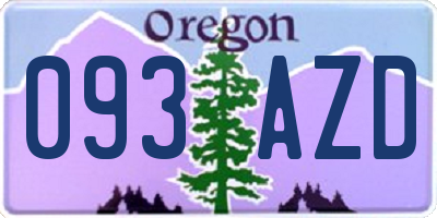 OR license plate 093AZD