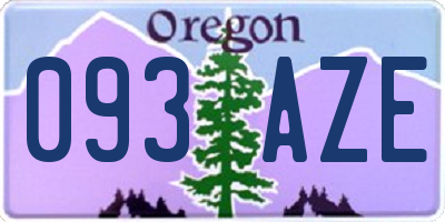 OR license plate 093AZE