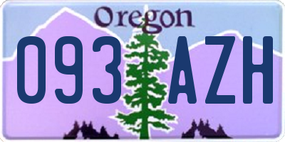 OR license plate 093AZH