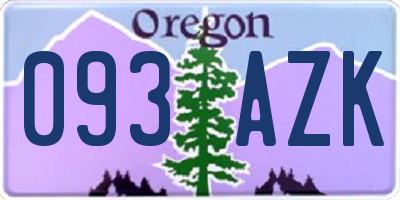 OR license plate 093AZK