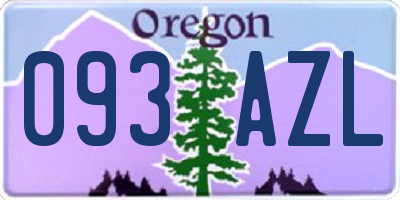 OR license plate 093AZL