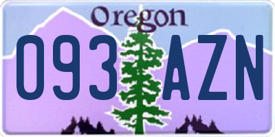 OR license plate 093AZN