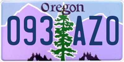 OR license plate 093AZO