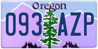 OR license plate 093AZP