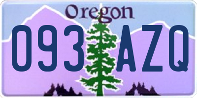 OR license plate 093AZQ