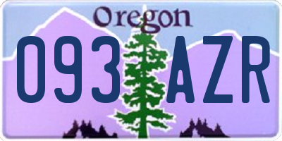 OR license plate 093AZR
