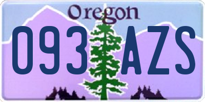 OR license plate 093AZS