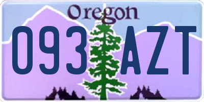 OR license plate 093AZT