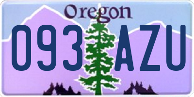 OR license plate 093AZU