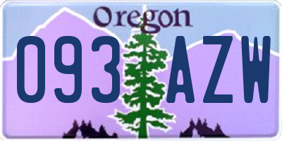 OR license plate 093AZW