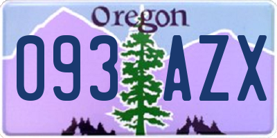 OR license plate 093AZX