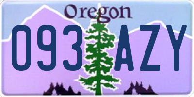 OR license plate 093AZY