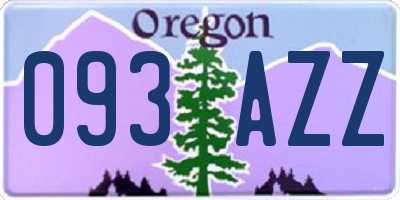 OR license plate 093AZZ
