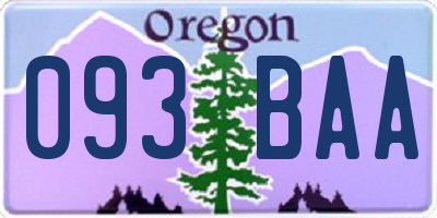 OR license plate 093BAA