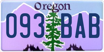 OR license plate 093BAB