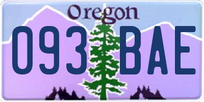 OR license plate 093BAE