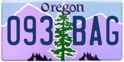 OR license plate 093BAG