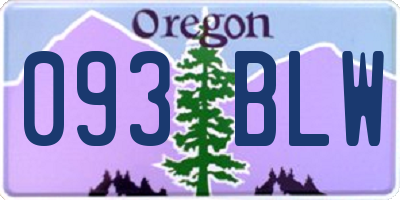 OR license plate 093BLW