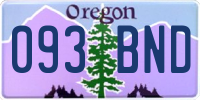 OR license plate 093BND