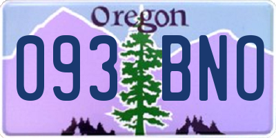 OR license plate 093BNO