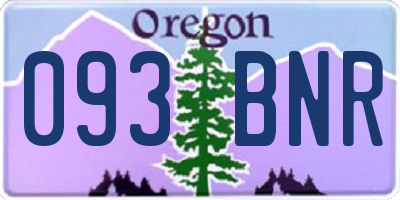 OR license plate 093BNR