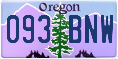 OR license plate 093BNW