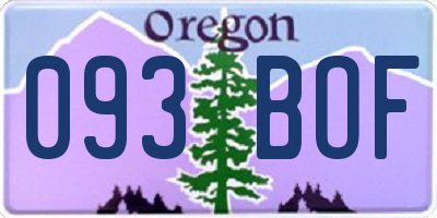OR license plate 093BOF