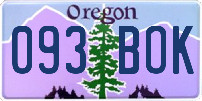 OR license plate 093BOK