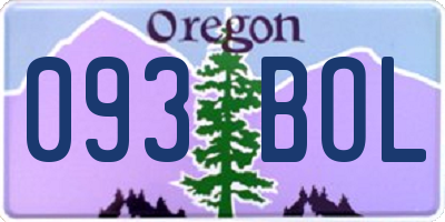 OR license plate 093BOL