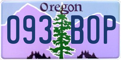 OR license plate 093BOP