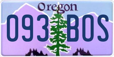 OR license plate 093BOS