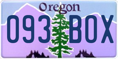 OR license plate 093BOX