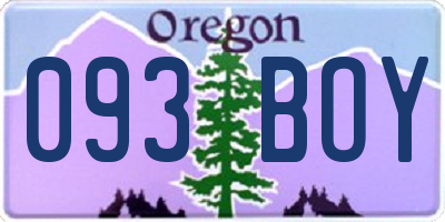 OR license plate 093BOY