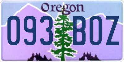OR license plate 093BOZ