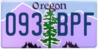 OR license plate 093BPF