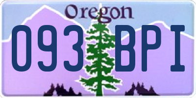 OR license plate 093BPI