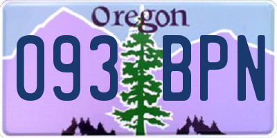 OR license plate 093BPN