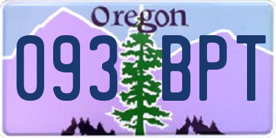 OR license plate 093BPT