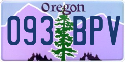 OR license plate 093BPV