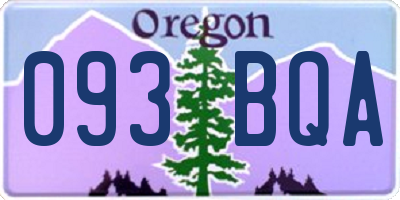 OR license plate 093BQA