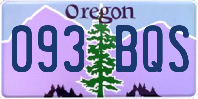 OR license plate 093BQS