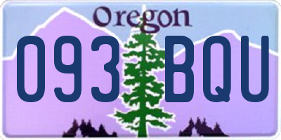 OR license plate 093BQU