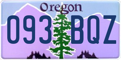 OR license plate 093BQZ
