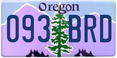 OR license plate 093BRD