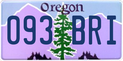 OR license plate 093BRI