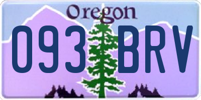 OR license plate 093BRV