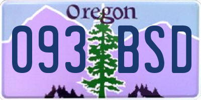 OR license plate 093BSD