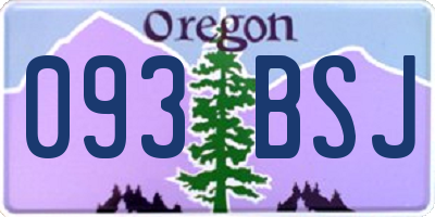 OR license plate 093BSJ